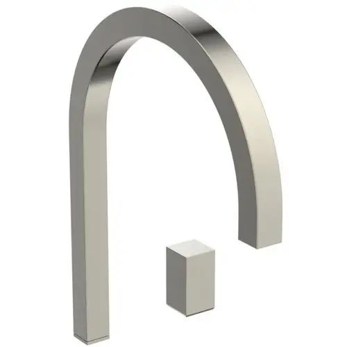 Waschtischarmatur mit hohem Auslauf und eckigem Design in Silver Storm-Finish, von Ideal Standard, ohne Ablaufgarnitur.